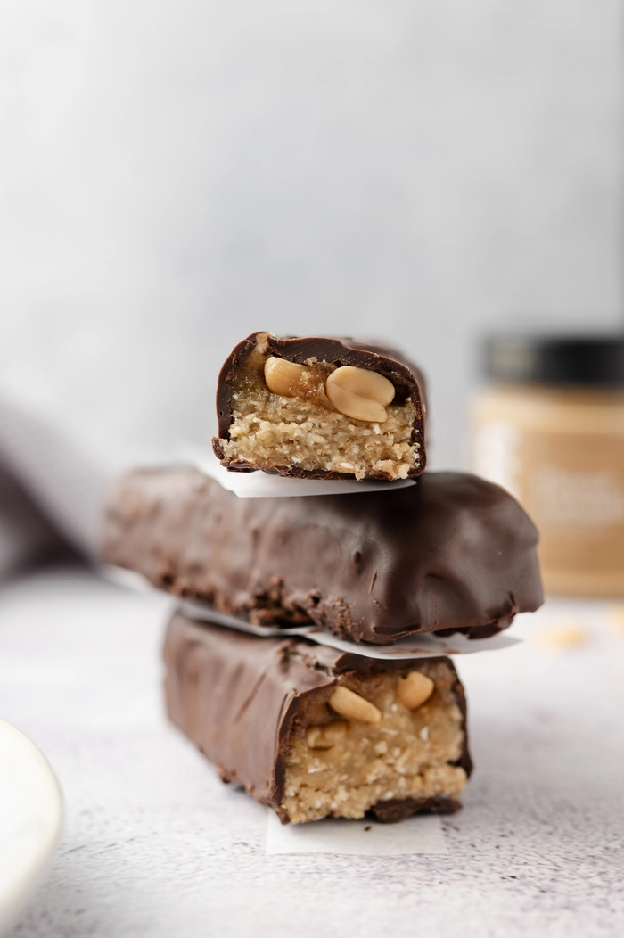 snickers bites s cokoládovou polevou